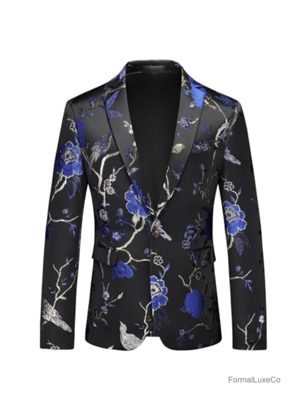 Men's Floral Slim Fit Blazer Casual Party Wedding Sport Coat